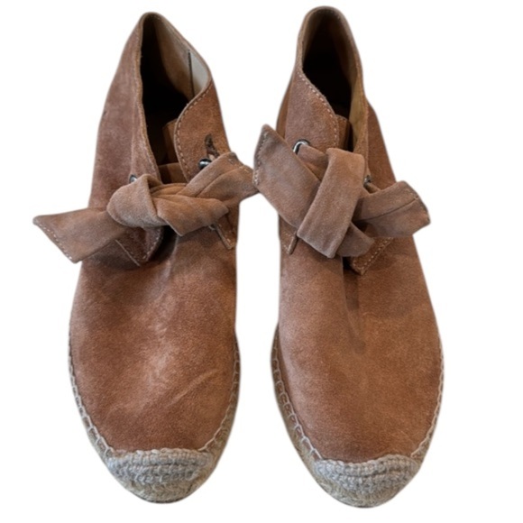 Rag & Bone Gena Ginger Brown Suede Leather Espadrille Tie Ankle Boots Size 7 - Picture 7 of 14